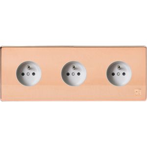 Gniazdo potrójne z/u bezramkowe Varilight - miedź Varilight