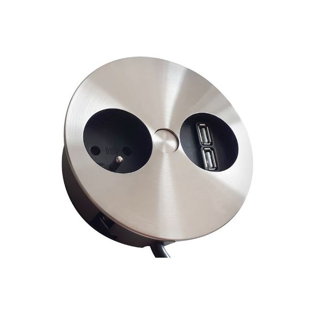 Gniazdo Bachmann Twist 1x230V + ładowarka USB - stal nierdzewna