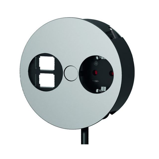 Gniazdo Bachmann Twist 1x230V Schuko + 2x moduł pusty Keystone - chrom mat.
