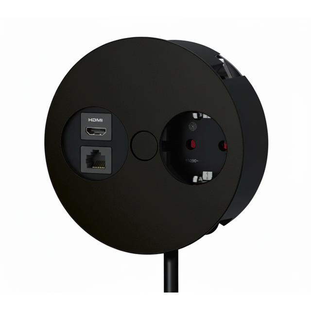 Gniazdo Bachmann Twist 1x230V schuko + HDMI + RJ45 kat. 6 - czarny mat