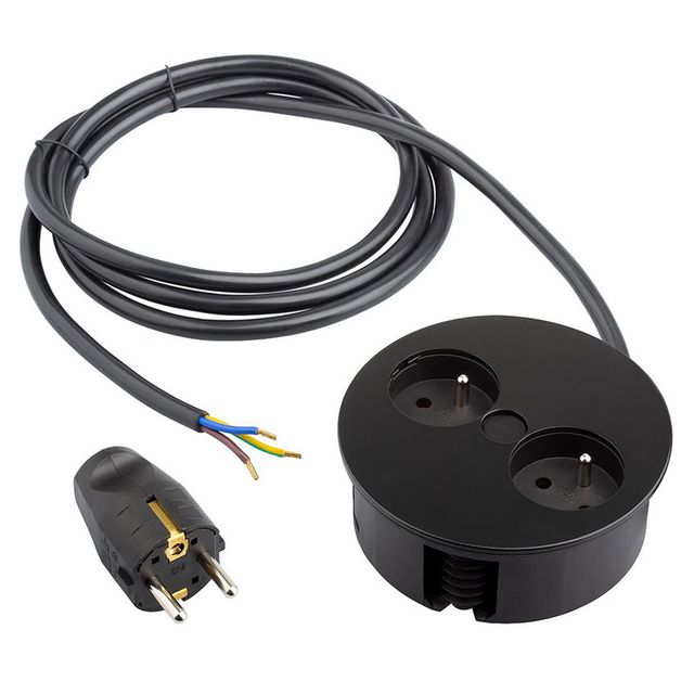 Gniazdo Bachmann Twist 2x230V - czarny mat