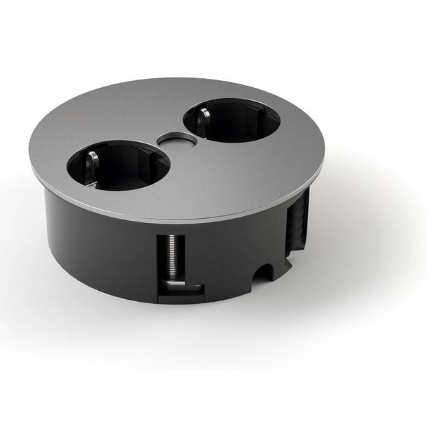 Gniazdo Bachmann Twist 2x230V Schuko - chrom mat
