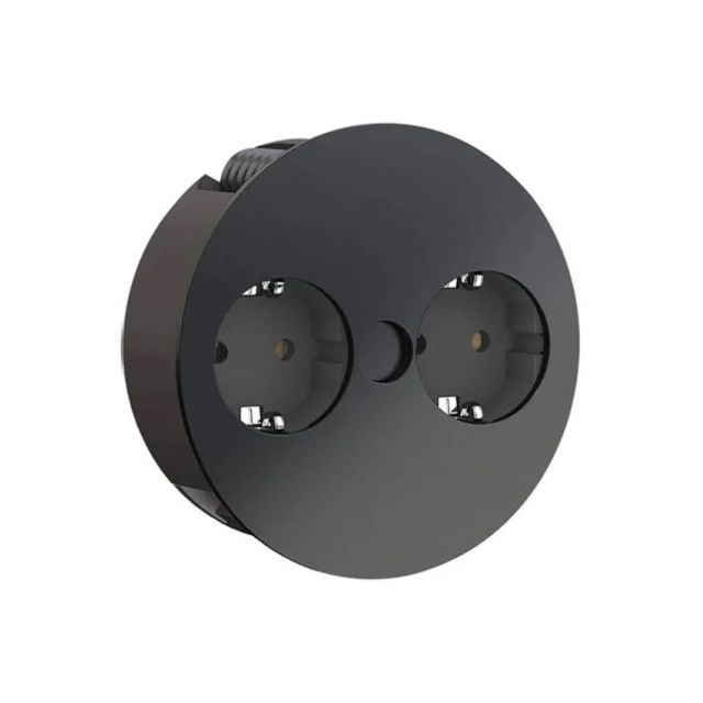 Gniazdo Bachmann Twist 2x230V Schuko - czarny mat