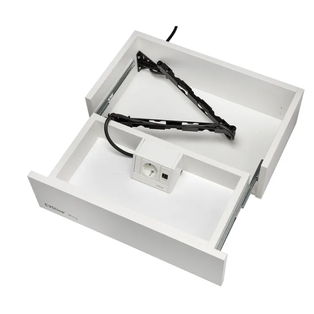 Gniazdo do szuflady Evoline WING + R-DOCK 1x230VDE + USB A+C - biały