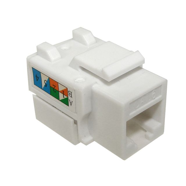 Gniazdo keystone RJ45 kat.6 nieekranowane zaciski IDC/LSA - biały