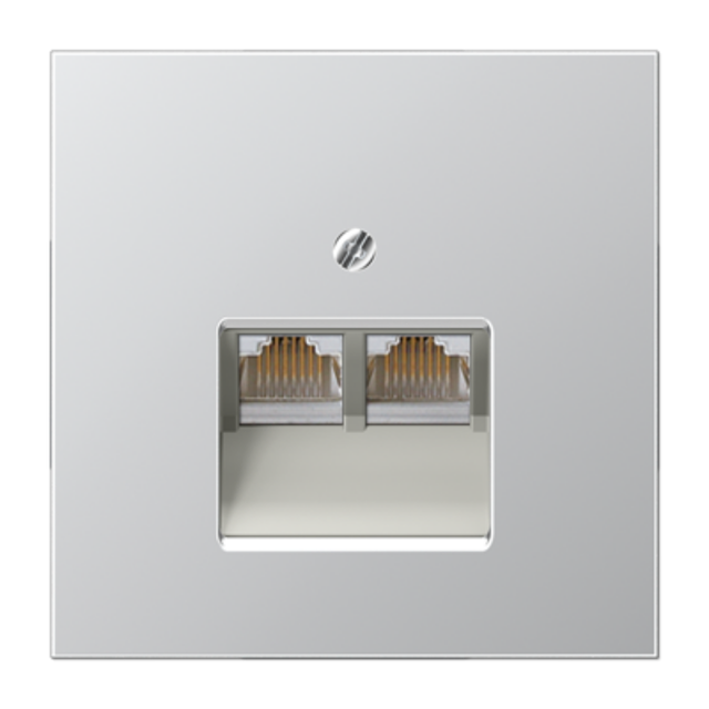 Gniazdo komputerowe 2xRJ45 JUNG LS990 metal - aluminium
