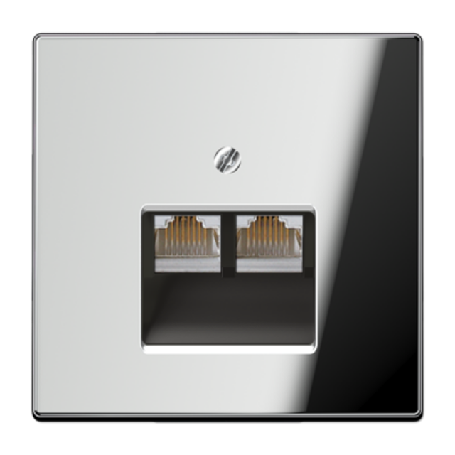 Gniazdo komputerowe 2xRJ45 JUNG LS990 metal - chrom