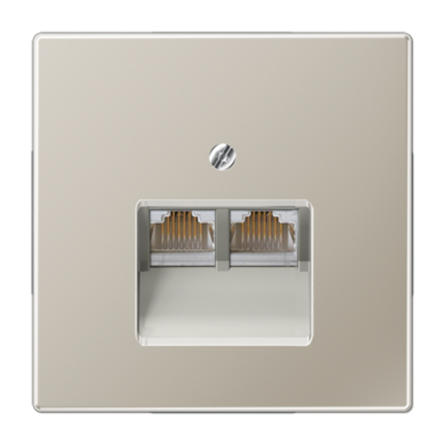 Gniazdo komputerowe 2xRJ45 JUNG LS990 metal - stal nierdzewna