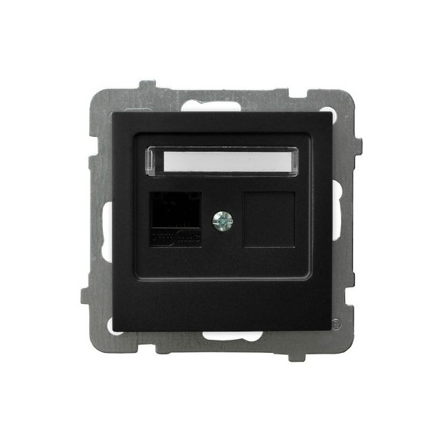 Gniazdo komputerowe RJ45 kat. 6 OSPEL AS - czarny mat