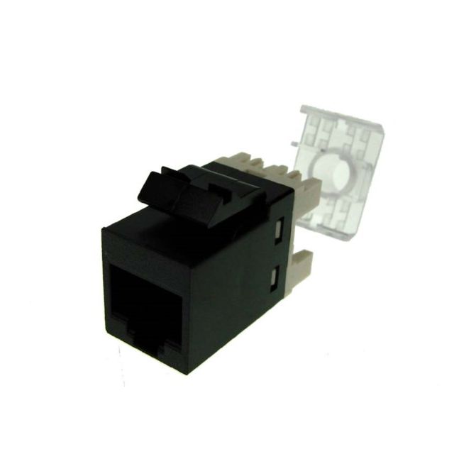 Gniazdo komputerowe RJ45 kat. 6 UTP keystone, beznarzędziowe - czarny