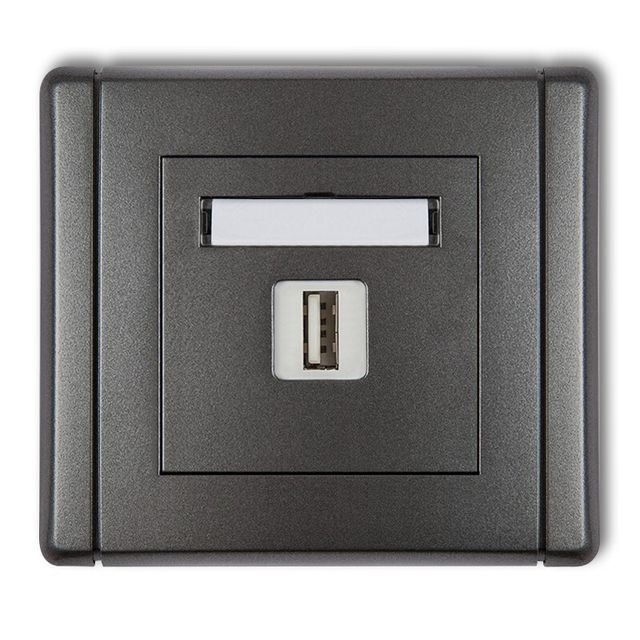 Gniazdo pojedyncze USB-AA 3.0 Karlik FLEXI -grafitowy