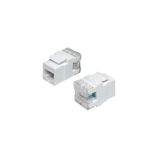 Gniazdo RJ45 kat. 6 UTP keystone zaciski IDC/LSA zatrzask (snap-in) - biały