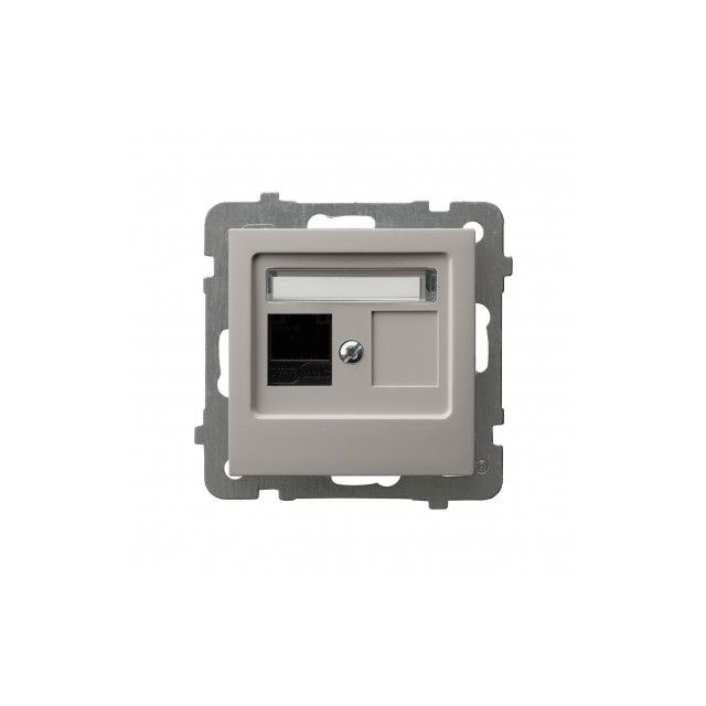 Gniazdo RJ45 kat. 6 UTP z wkładem keystone Ospel AS - kaszmir
