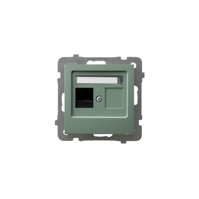 Gniazdo RJ45 kat. 6 UTP z wkładem keystone Ospel AS - zielony