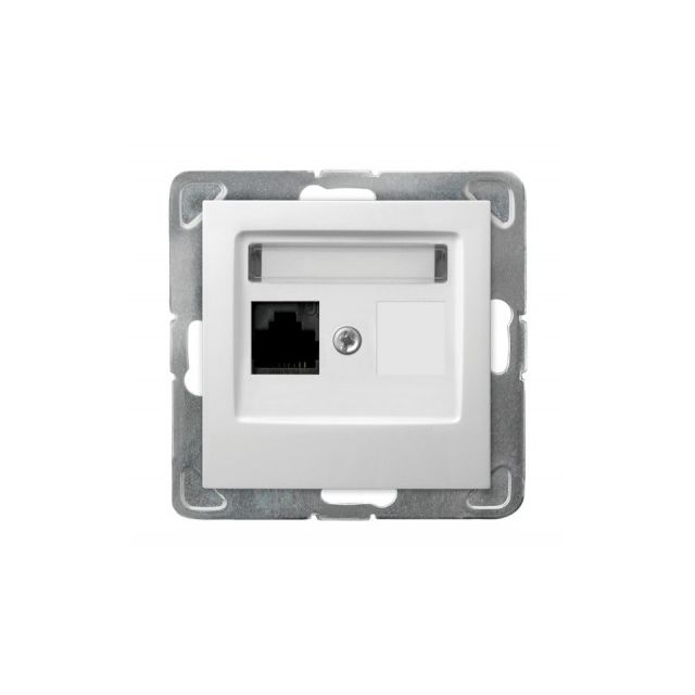 Gniazdo RJ45 kat. 6 UTP z wkładem keystone Ospel Impresja - biały