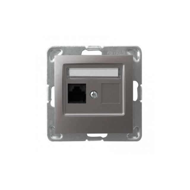 Gniazdo RJ45 kat. 6 UTP z wkładem keystone Ospel Impresja - tytan