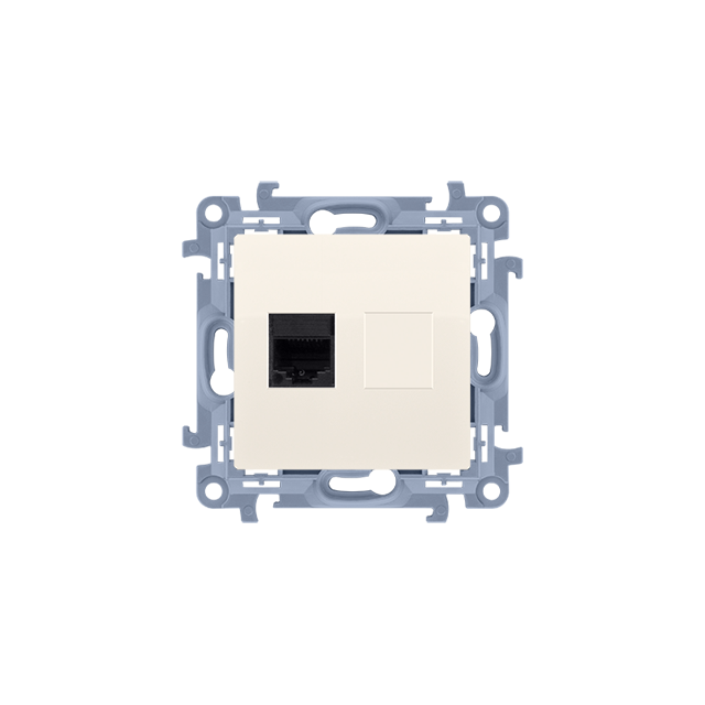 Gniazdo RJ45 kat. 6 UTP z wkładem keystone Simon 10 - kremowy