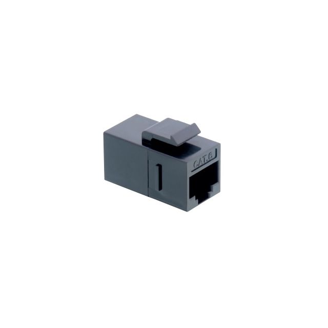 Gniazdo RJ45 kat. 6 standard keystone przelotowe  - czarny
