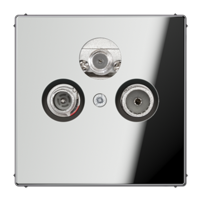 Gniazdo RTV-SAT przelotowe JUNG LS 990 metal - chrom