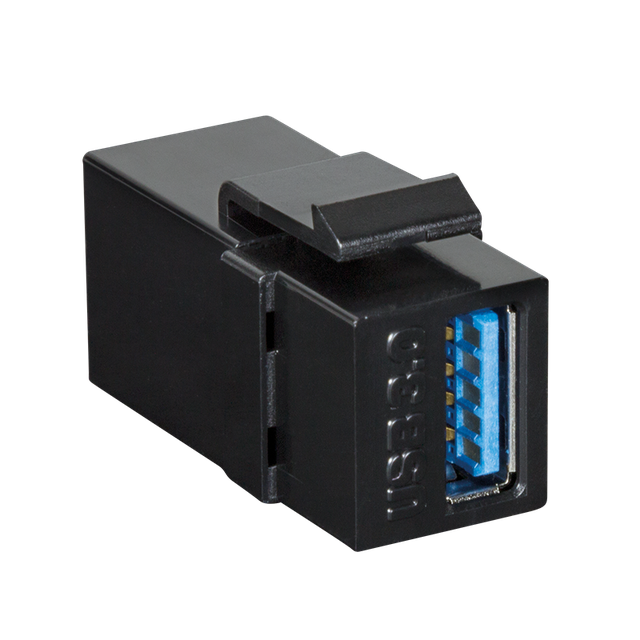 Gniazdo USB 3.0 Keystone typ A - czarny