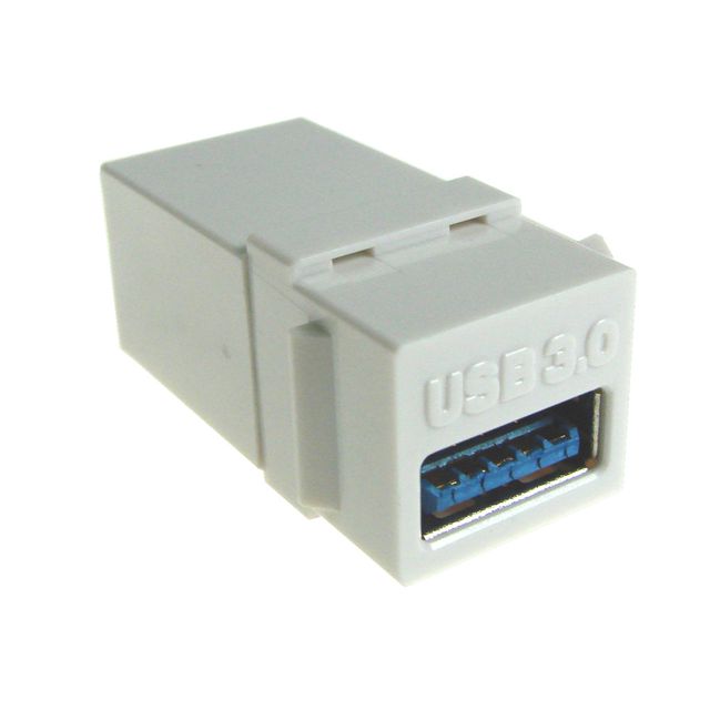 Gniazdo USB 3.0 keystone wejście proste białe