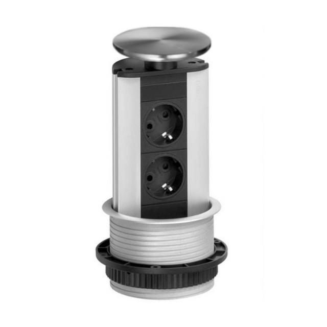 Kolumna blatowa EVOline Port 2x230V - stal nierdzewna