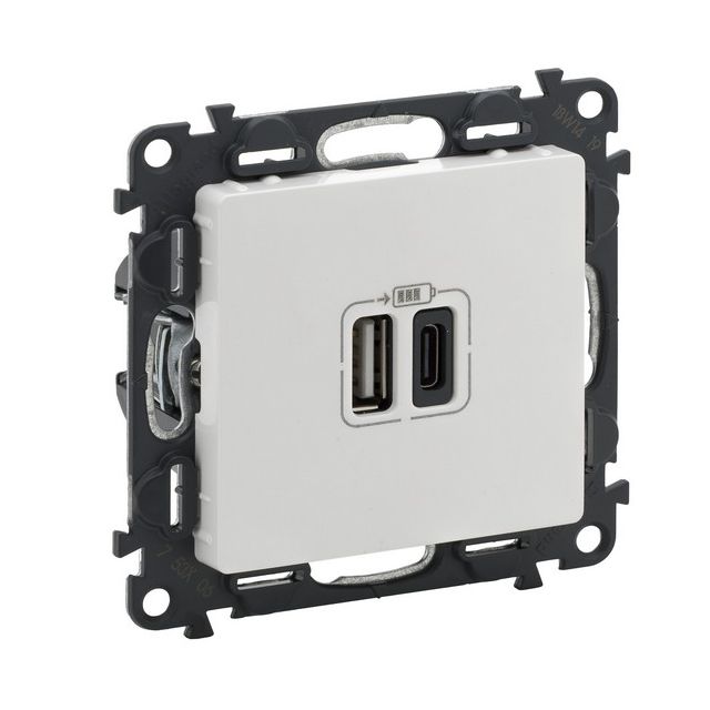 Ładowarka USB typ A+C 15W VALENA Life -biały