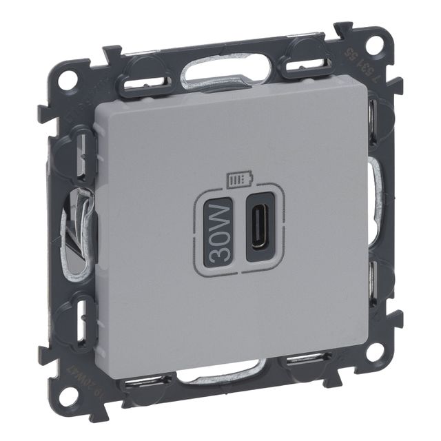 Ładowarka USB typ C-C 30W VALENA Life - aluminium