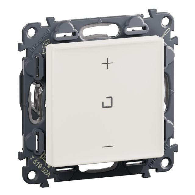 Ściemniacz przyciskowy z zaciskiem neutralnym 150 W Valena Life 751992A - Kremowy