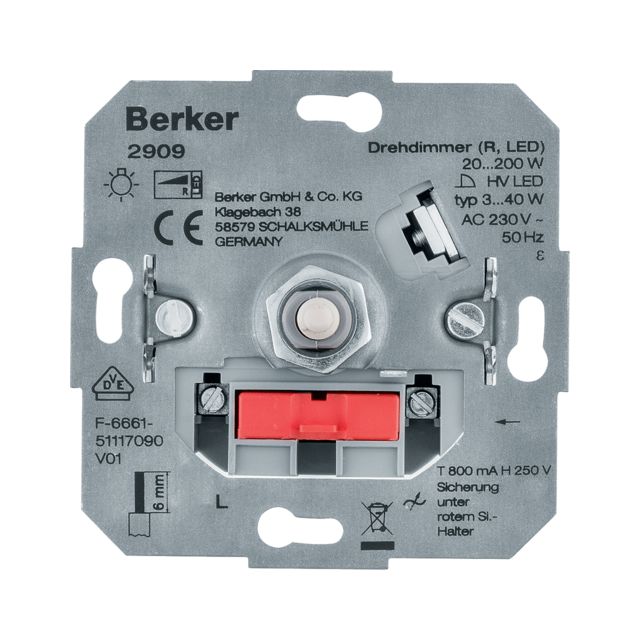 Mechanizm ściemniacza LED 3-40W Berker ONE.platform