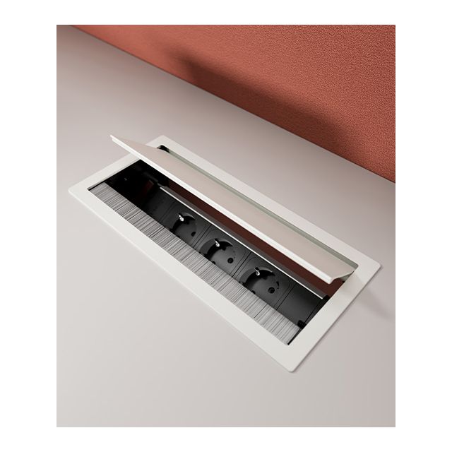 Mediaport ASA VersaFLAP MONO 3.0 2x230V + ładowarka USB C+C 47W + pusty moduł  - biały