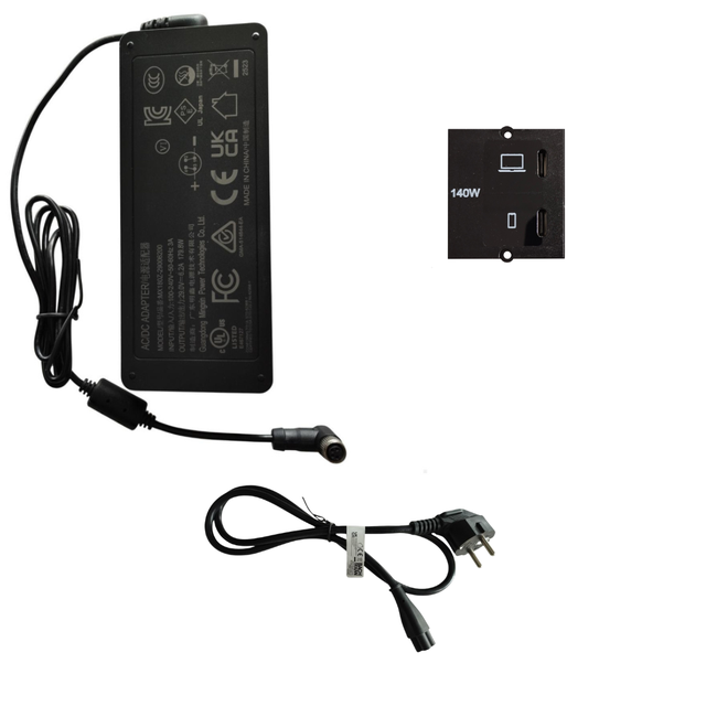 Moduł ładowarki USB C+C 140W Bachmann z zasilaczem Power Delivery - czarny