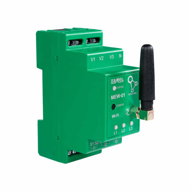 Monitor energii elektrycznej trójfazowy z anteną Wi-Fi 3F+N Zamel Supla MEW-01