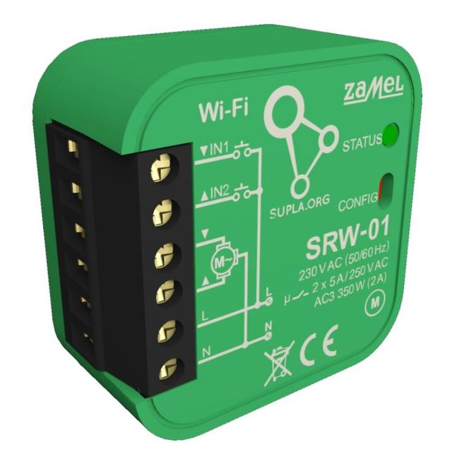 Sterownik dopuszkowy żaluzjowy Wi-Fi Zamel Supla SRW-01