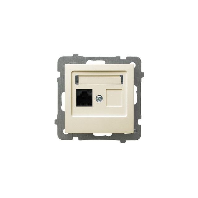 Gniazdo komputerowe RJ45 5e OSPEL AS - ecru
