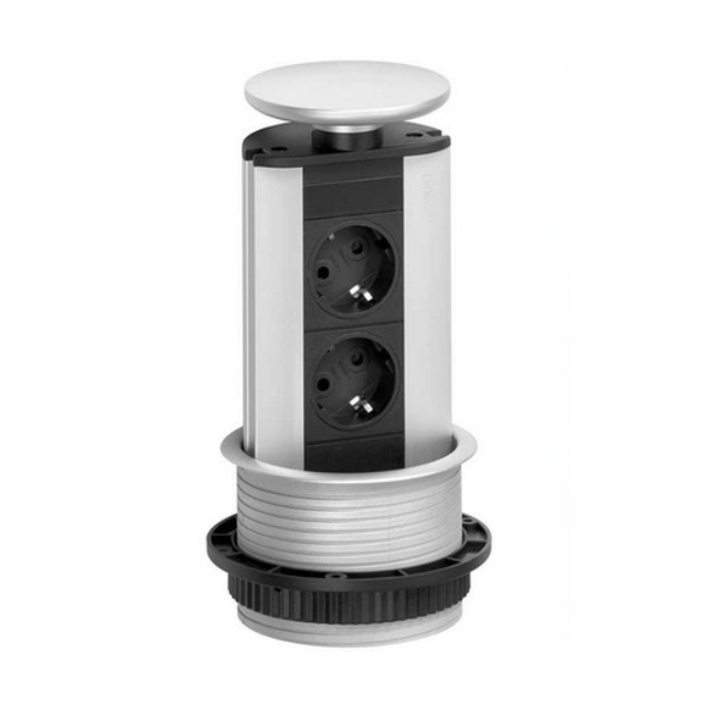 Kolumna blatowa EVOline Port 2x230V - pokrywa aluminium