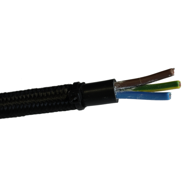 Kabel PVC w oplocie tekstylnym czarny 3x2,5mm