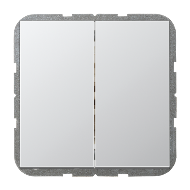 Przycisk chwilowy podwójny JUNG LS 990 metal - aluminium
