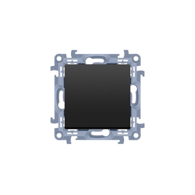 Przycisk zwierny bez piktogramu, szybkozłączka SIMON 10 - czarny mat