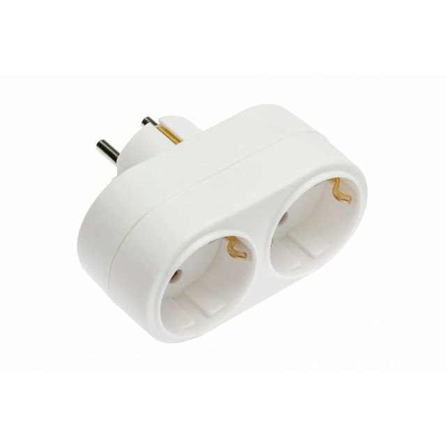 Rozgałęziacz GTV 2x schuko - biały