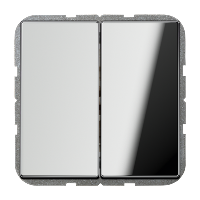 Wyłącznik podwójny schodowy JUNG LS 990 metal - chrom