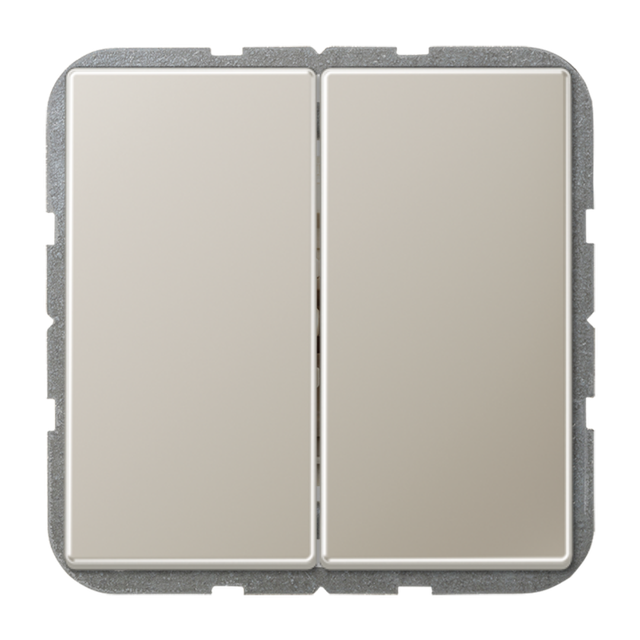 Wyłącznik podwójny schodowy JUNG LS 990 metal - stal nierdzewna