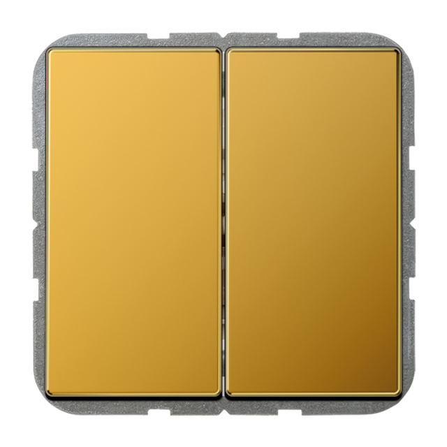 Wyłącznik podwójny schodowy JUNG LS 990 metal - złoty 24K