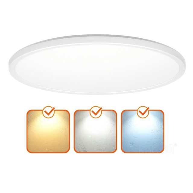 Biały cienki plafon hermetyczny LED okrągły NIVERA 32W 42cm 3200lm CCT