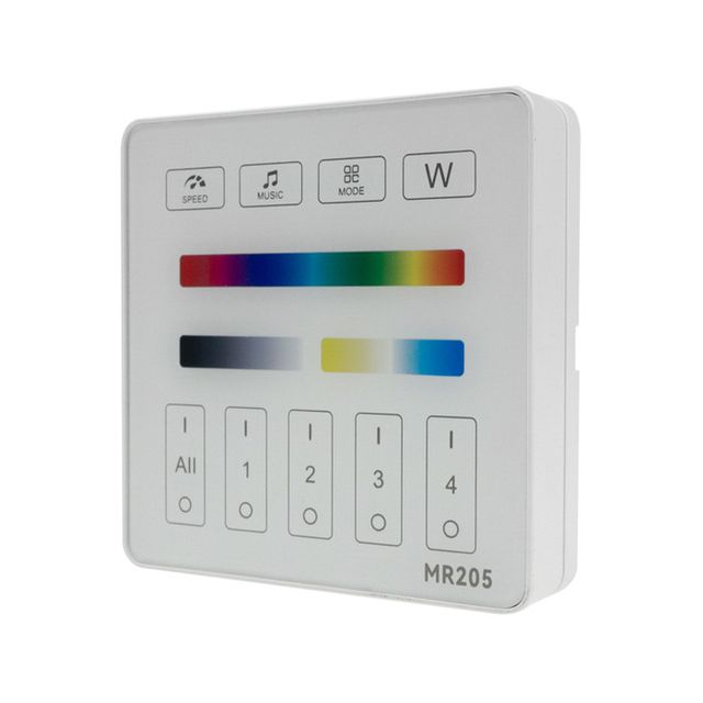 Biały pilot ścienny 4 strefowy do sterownika All-in-One Tuya Mesh dla wszystkich taśm LED