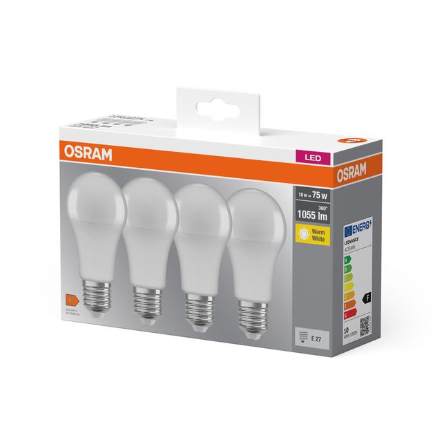 Żarówka LED BASE CLASSIC A 10W 827 Frosted E27 - czteropak