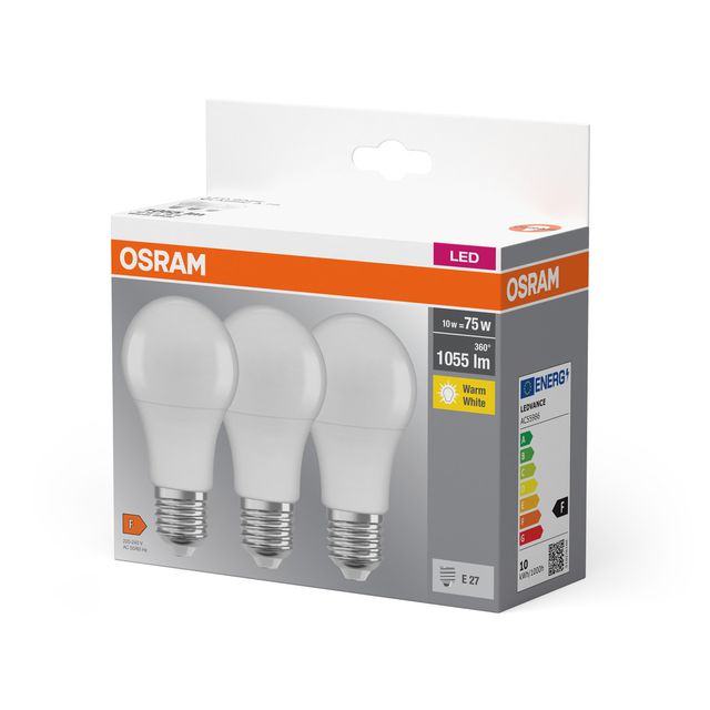 Żarówka LED BASE CLASSIC A 10W 827 Frosted E27 - trójpak