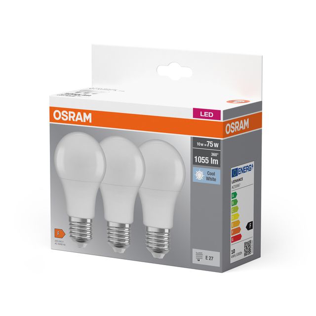 Żarówka LED BASE CLASSIC A 10W 840 Frosted E27 - trójpak