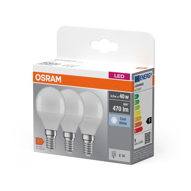 Żarówka LED BASE CLASSIC P 4.9W 840 Frosted E14 - trójpak