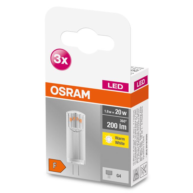 Żarówka LED BASE PIN G4 12V 1.8W 827 Clear G4 - trójpak
